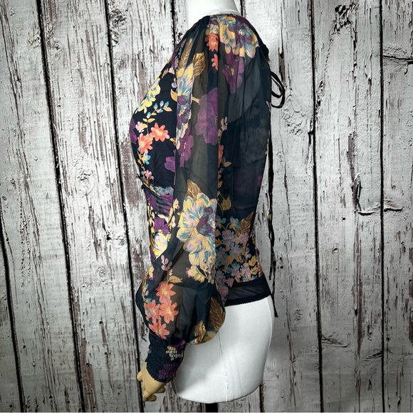 NEW NWT Free People Intimacy Wanderlust Floral Bodysuit Sheer Corset Size Small - Picture 6 of 16